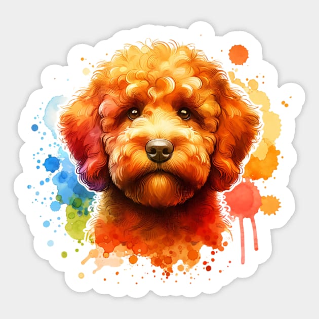 Watercolor Orange Lagotto Romagnolo Sticker by The Jumping Cart
